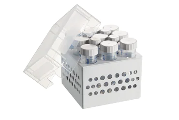 艾本德儲(chǔ)存盒 3 × 3, 可放置 9  個(gè) 50  mL 試管和 4  個(gè) 15  mL 試管，2  件，高 127  mm，5  英寸，聚丙烯材料，可耐受最低 -86  °C，高溫高壓滅菌，帶蓋子